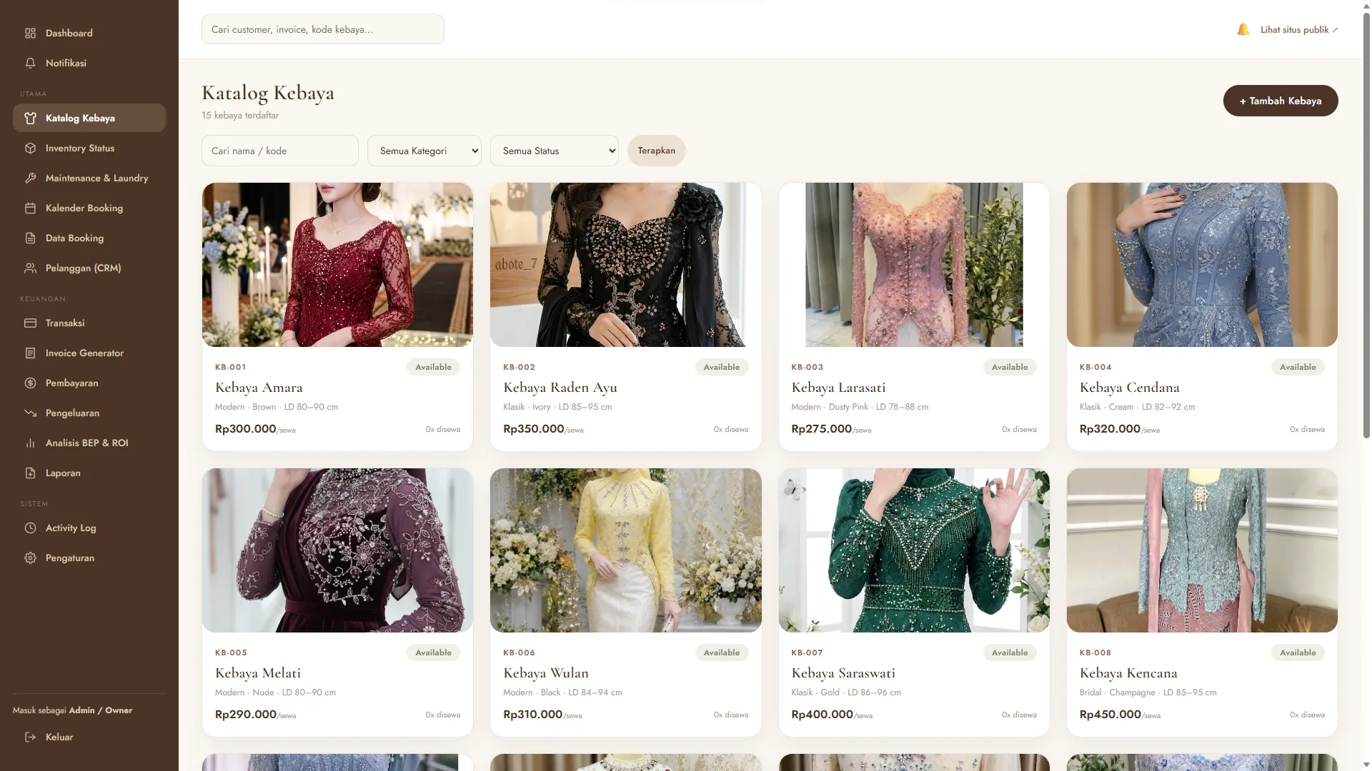 Website Pemesanan Sewa Kebaya Dyaattire - Foto 3